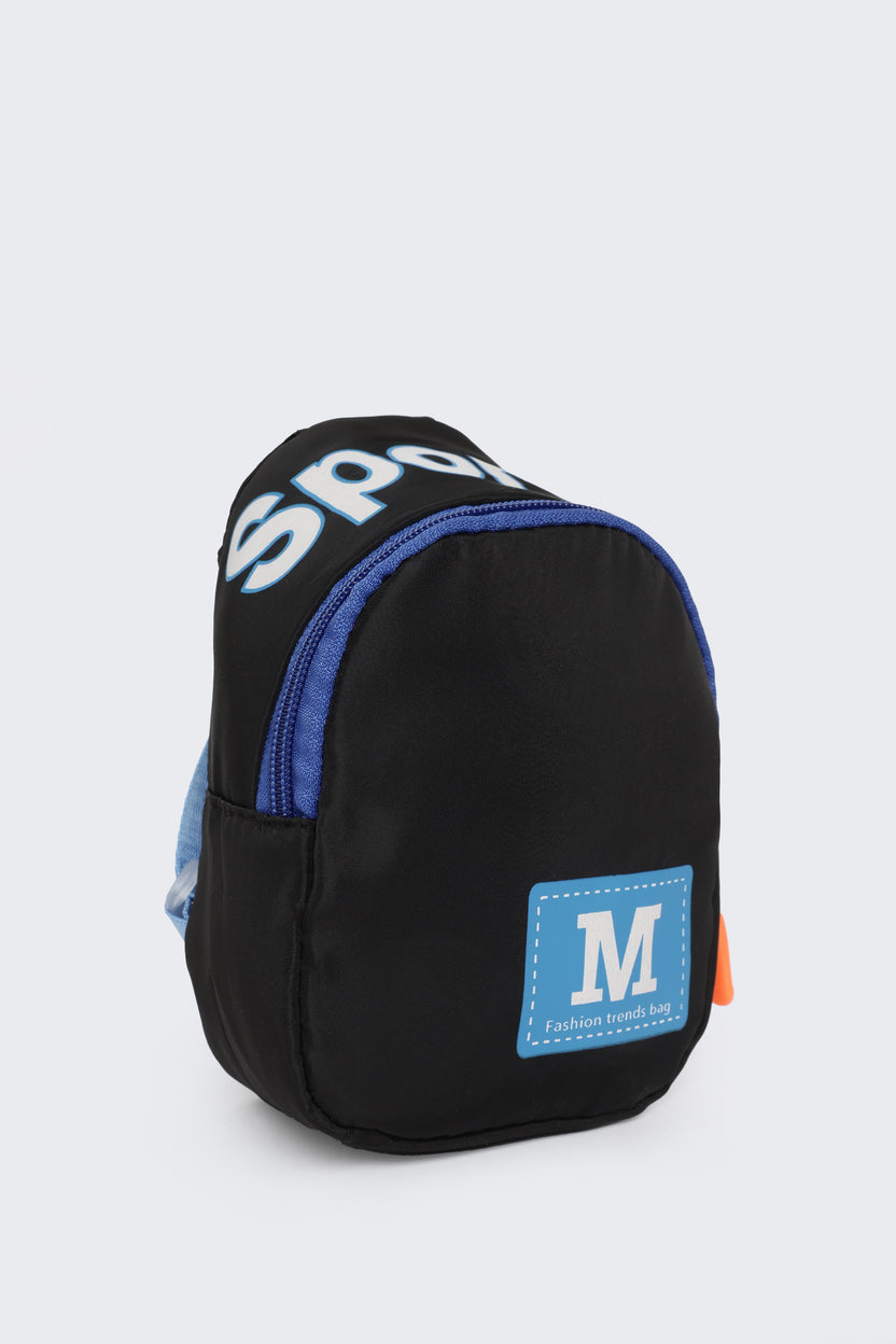 Black Typographic Backpack For Boys - Image 4