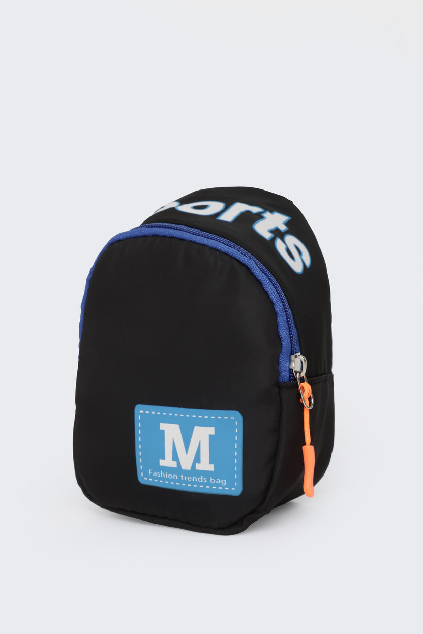 Black Typographic Backpack For Boys - Image 6
