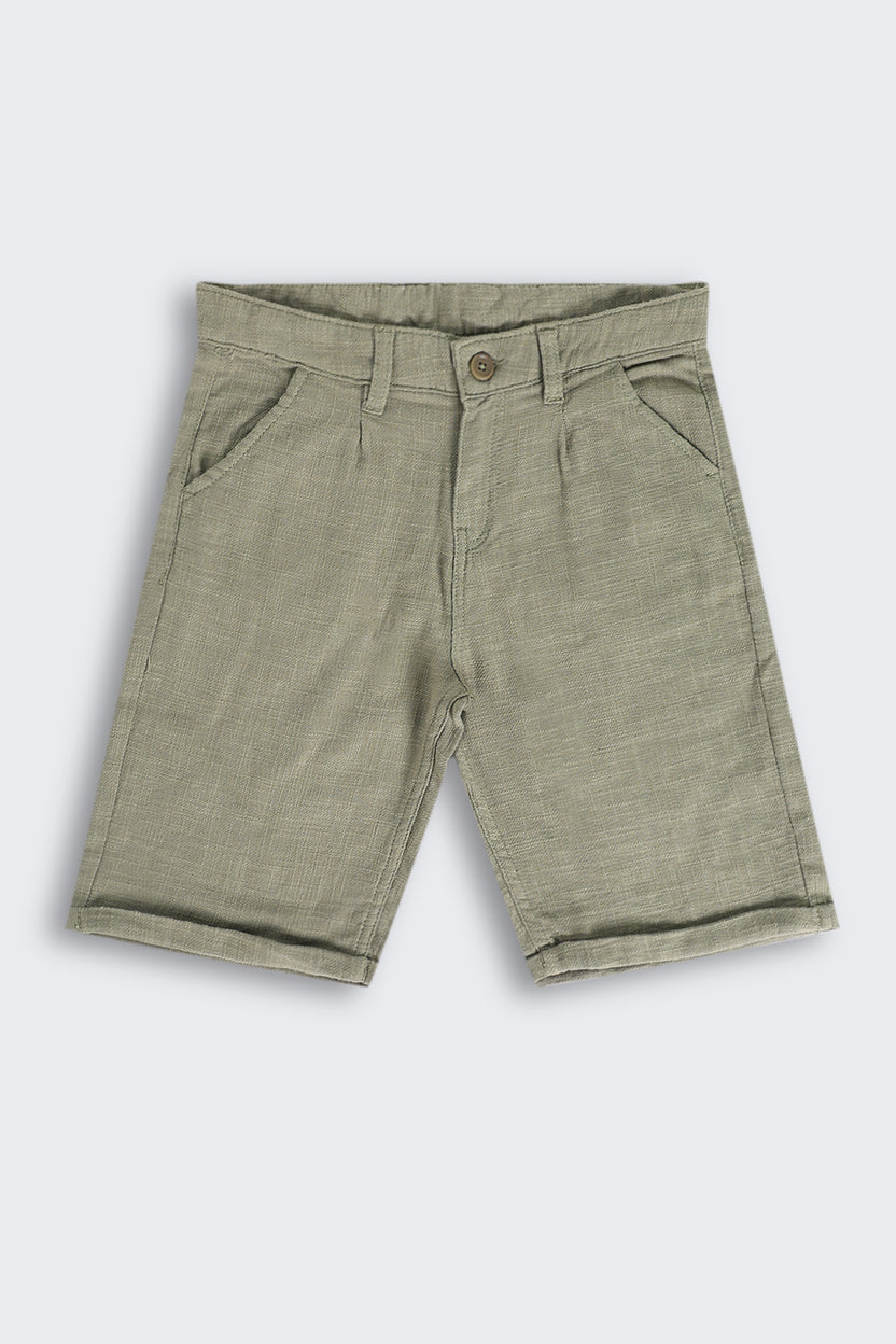 Olive Cargo Shorts for Tweens Boys - Image 2