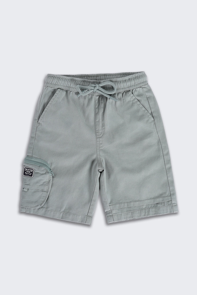 Olive Solid Regular Fit Shorts - Image 2