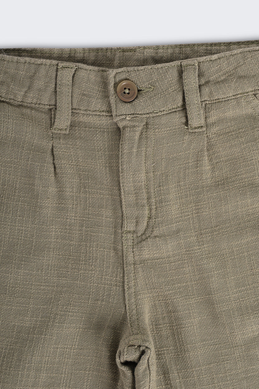 Olive Mid Rise Solid Shorts - Image 4