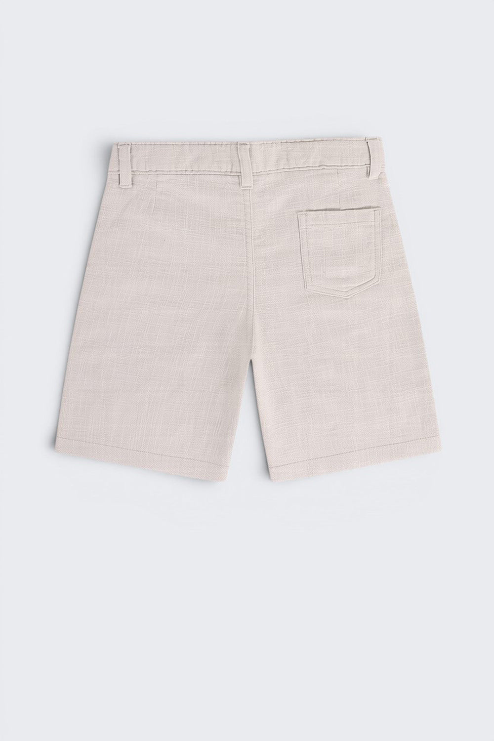 Grey Solid Regular Fit Shorts for Boys - Image 3