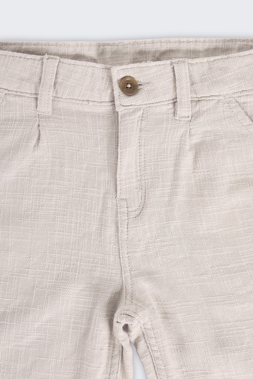 Grey Solid Regular Fit Shorts for Boys - Image 5