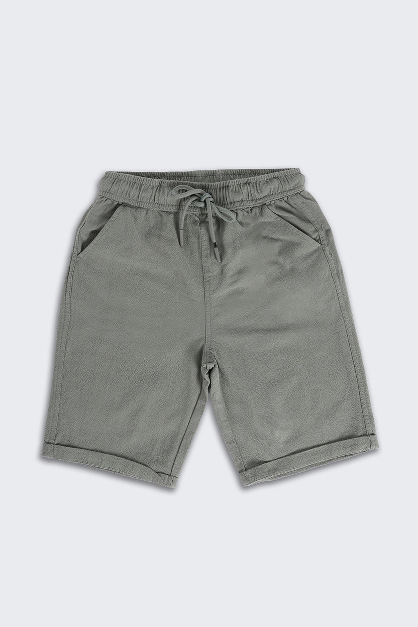 Teal Solid Regular Fit Shorts - Image 2