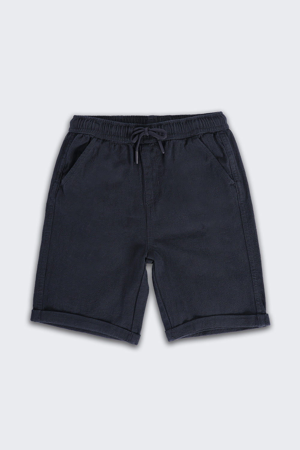 Navy Solid Regular Fit Shorts - Image 2