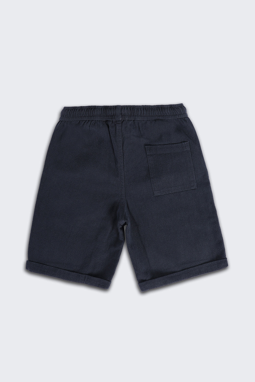 Navy Solid Regular Fit Shorts - Image 3