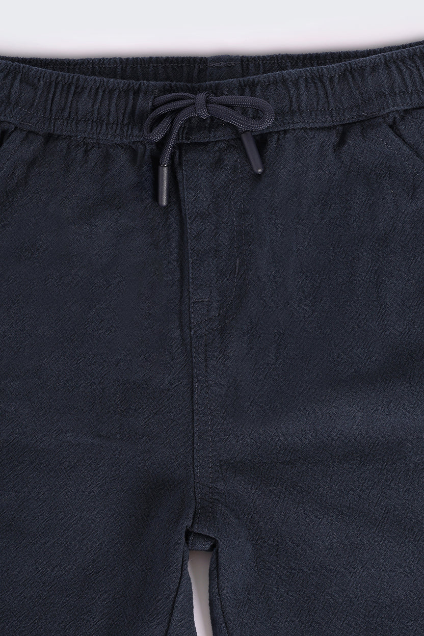 Navy Solid Regular Fit Shorts - Image 4