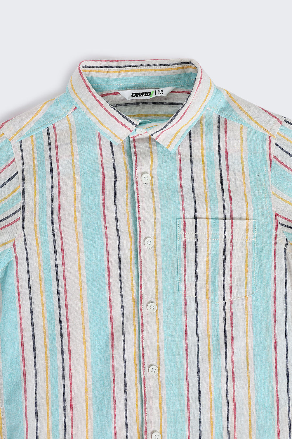 Blue Striped Cotton Shirt for Boys - Image 4