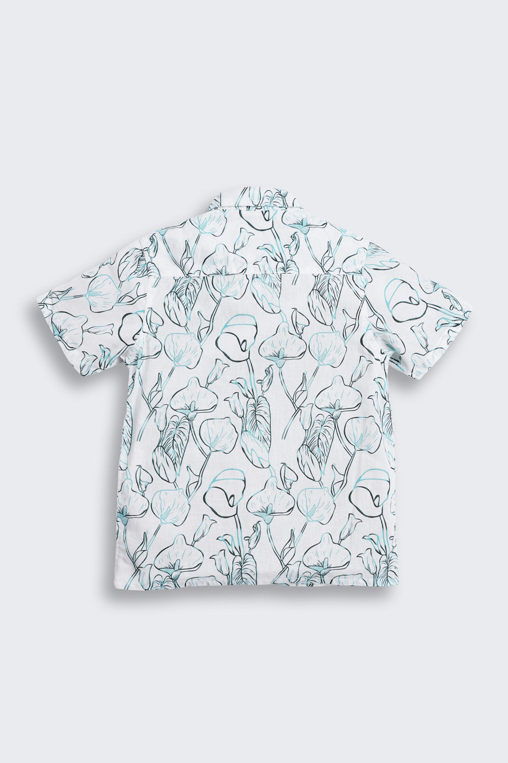 Light Blue Printed Cotton Shirt for Boys - Image 3