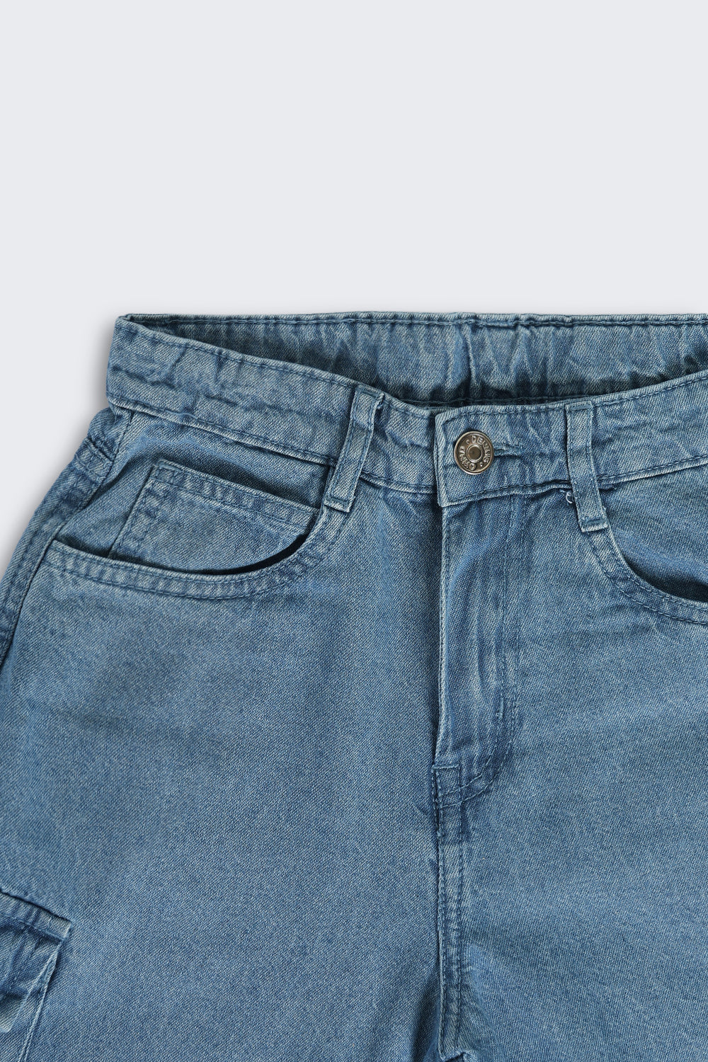 Blue Jogger Fit Jeans With 6 Pocket for Tweens Girls - Image 4