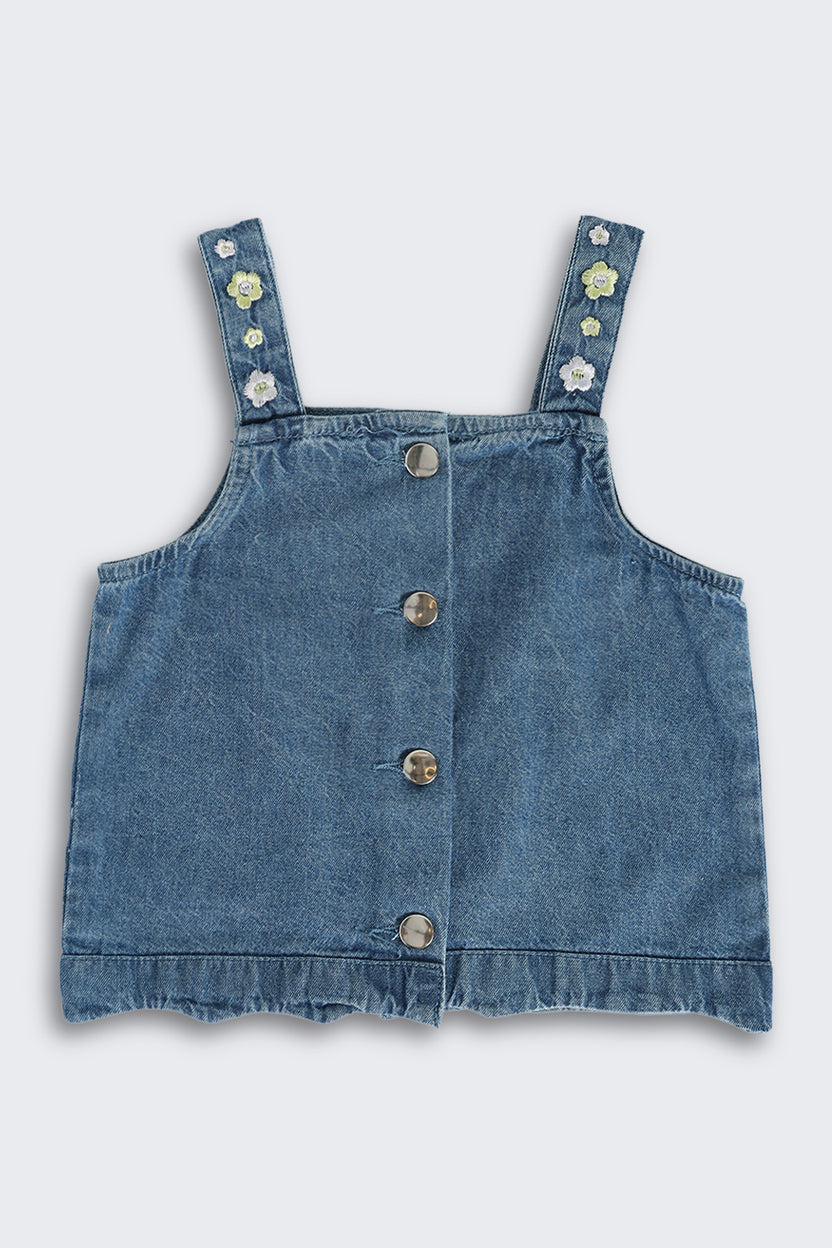 Light Blue Cotton Regular Fit Jacket For Girls - Image 2