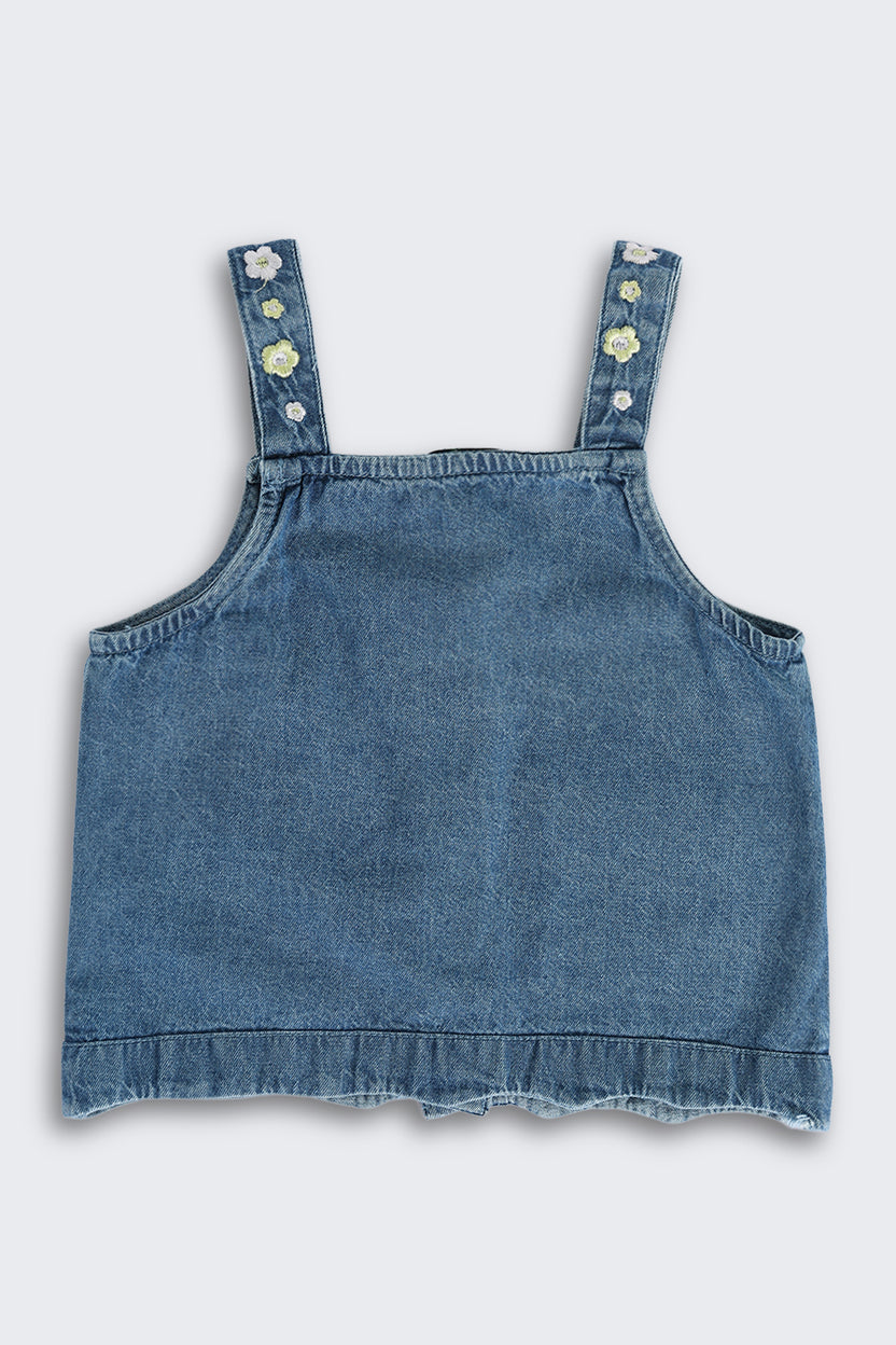 Light Blue Cotton Regular Fit Jacket For Girls - Image 3