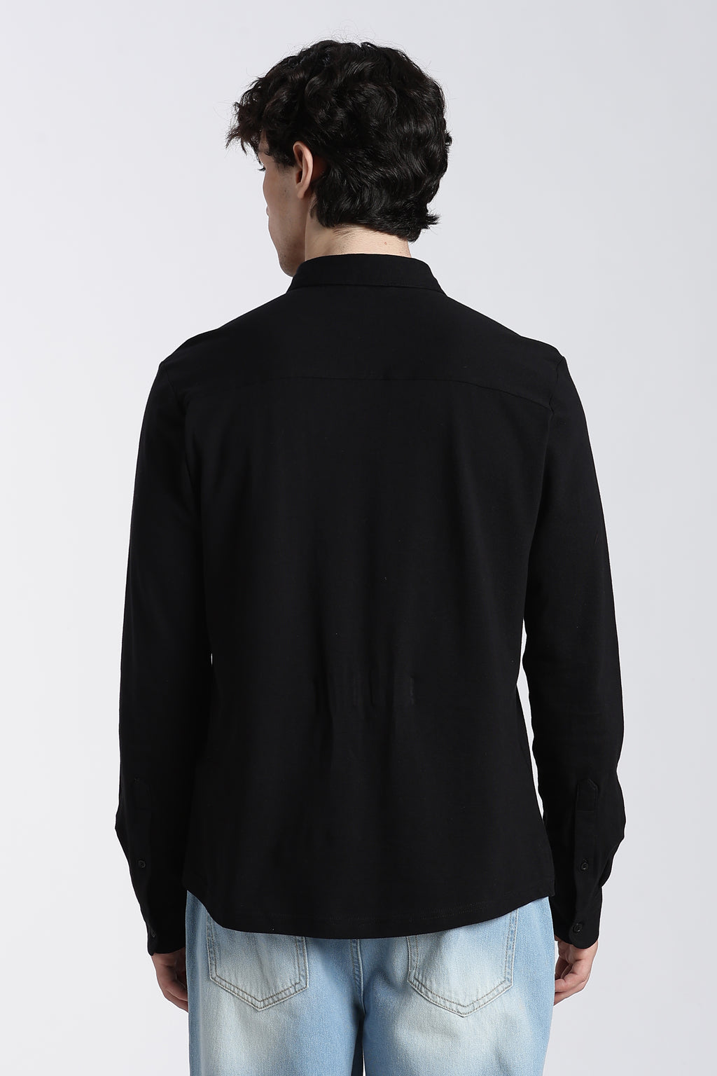 Black Cotton Regular Fit Shirt for Men - Image 5