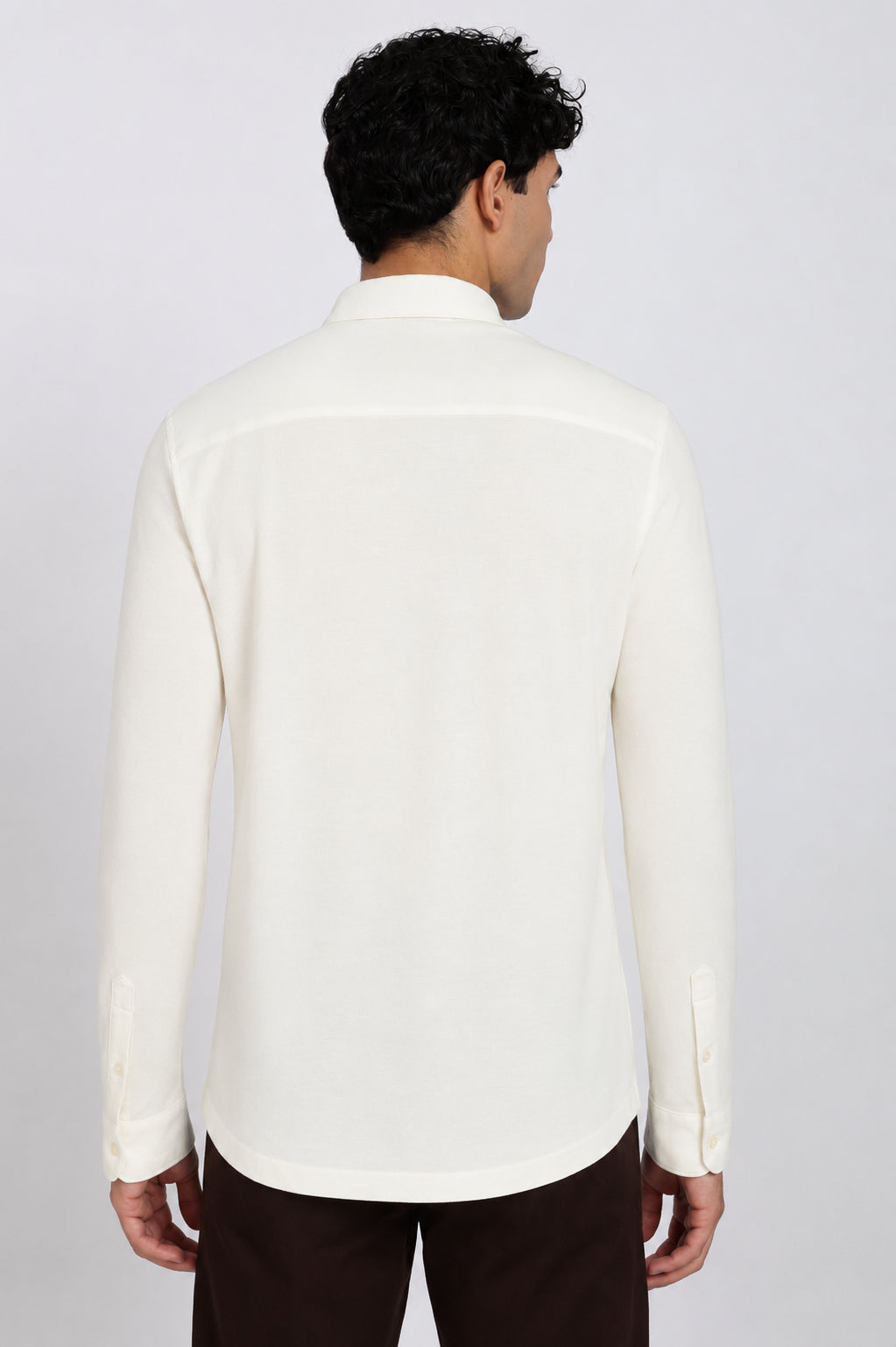 Off White Solid Regular Fit Casual Shirt for Men - Image 5