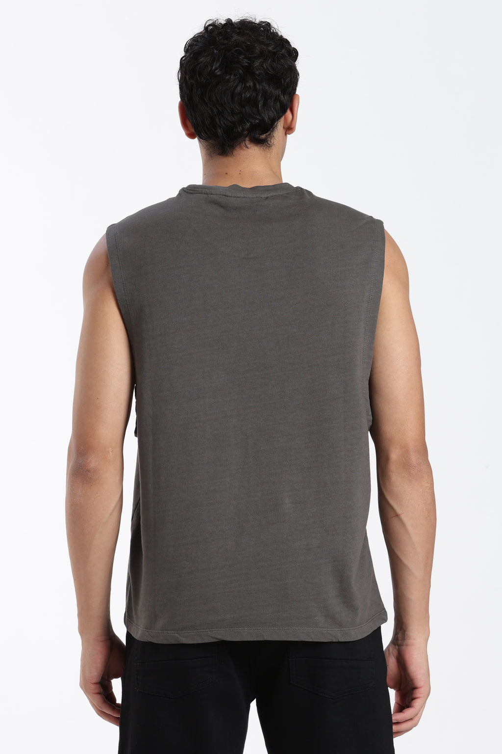 Charcoal Embossed Oversized Fit T-Shirt for Men - Image 5