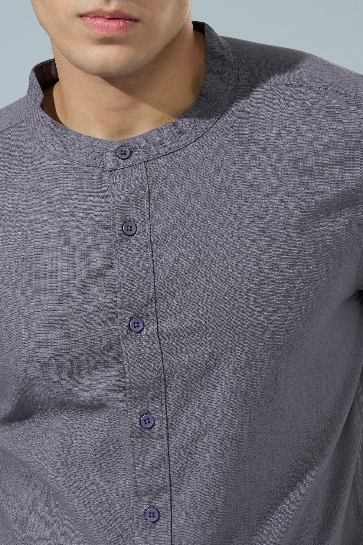 Grey Regular Fit Casual Shirt for Men - Image 3