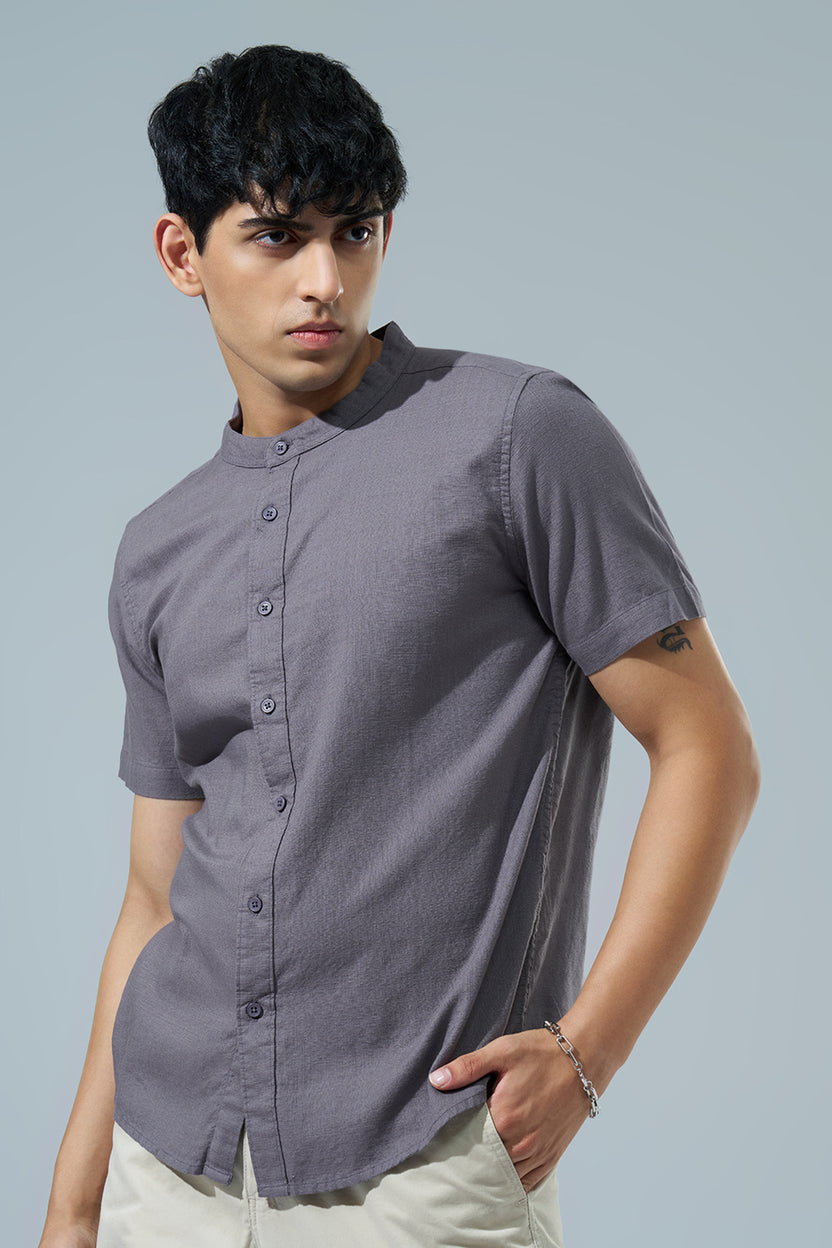 Grey Regular Fit Casual Shirt For Men - Image 4