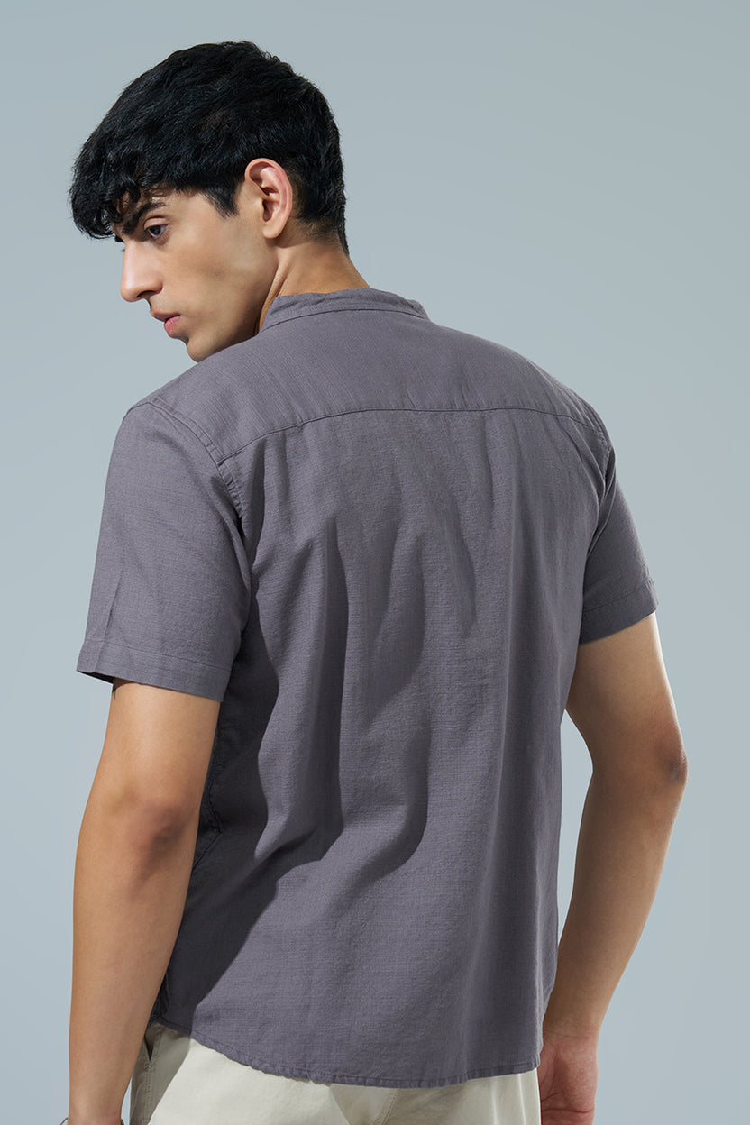 Grey Regular Fit Casual Shirt For Men - Image 5