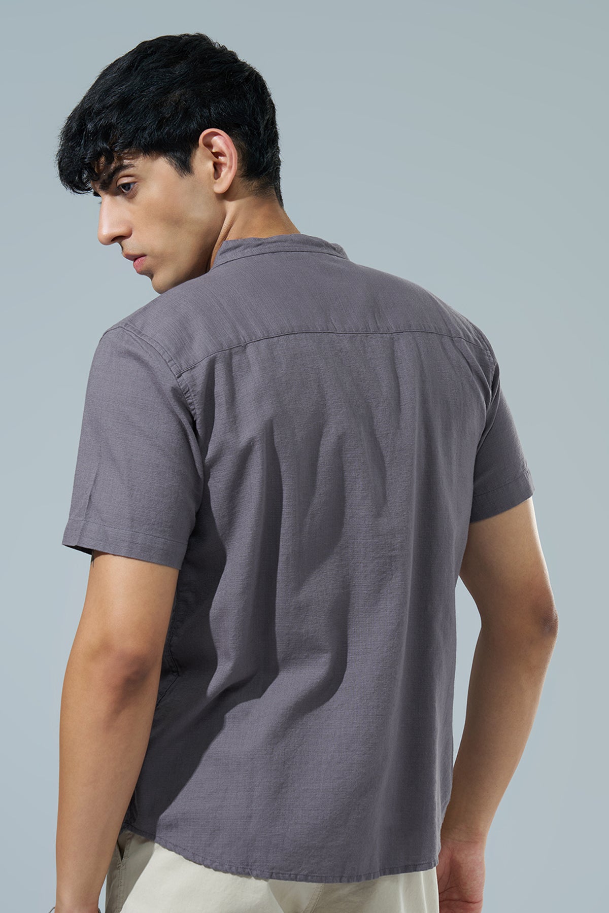 Grey Regular Fit Casual Shirt for Men - Image 5