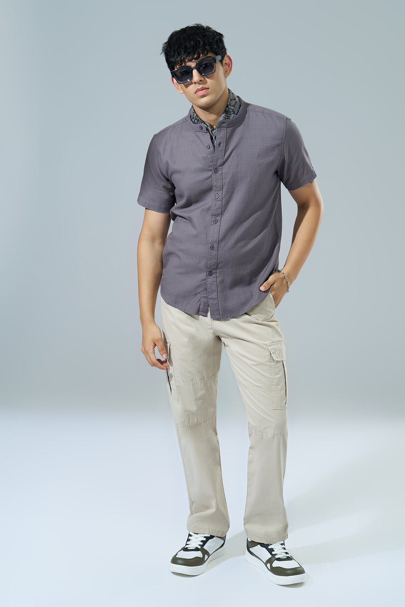 Grey Regular Fit Casual Shirt For Men - Image 6
