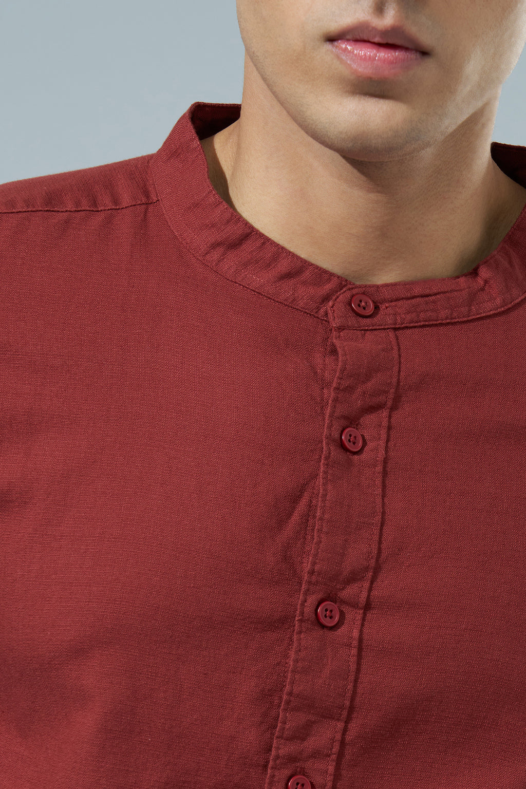 Maroon Regular Fit Casual Shirt For Men - Image 3