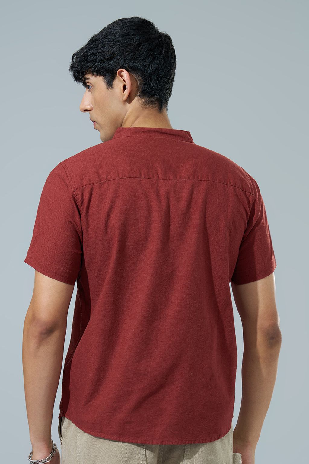 Maroon Regular Fit Casual Shirt For Men - Image 5