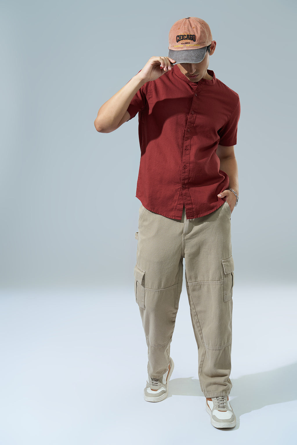 Maroon Regular Fit Casual Shirt For Men - Image 6