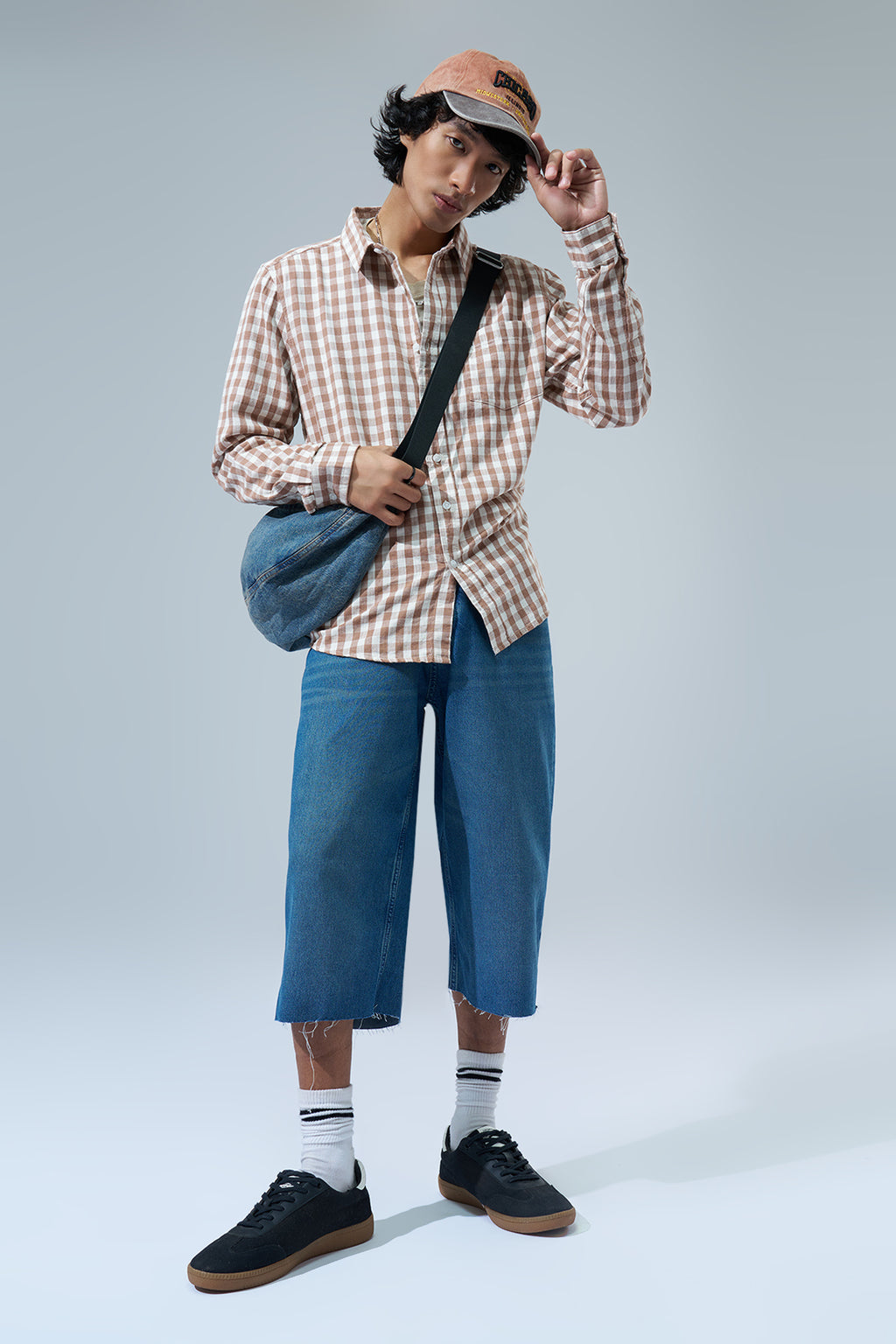 Beige Checks Regular Fit Shirt for Men - Image 6