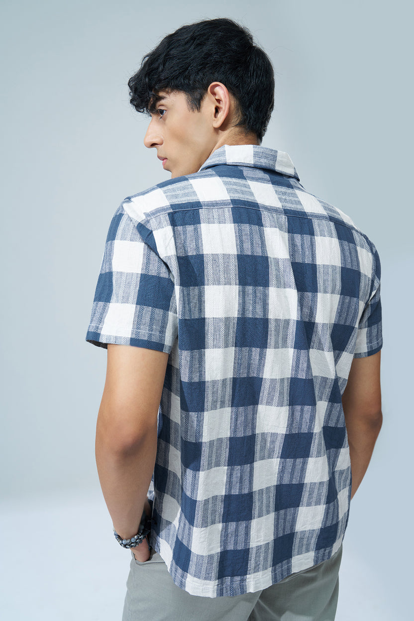 Blue Checked Regular Fit Shirt for Men - Image 5
