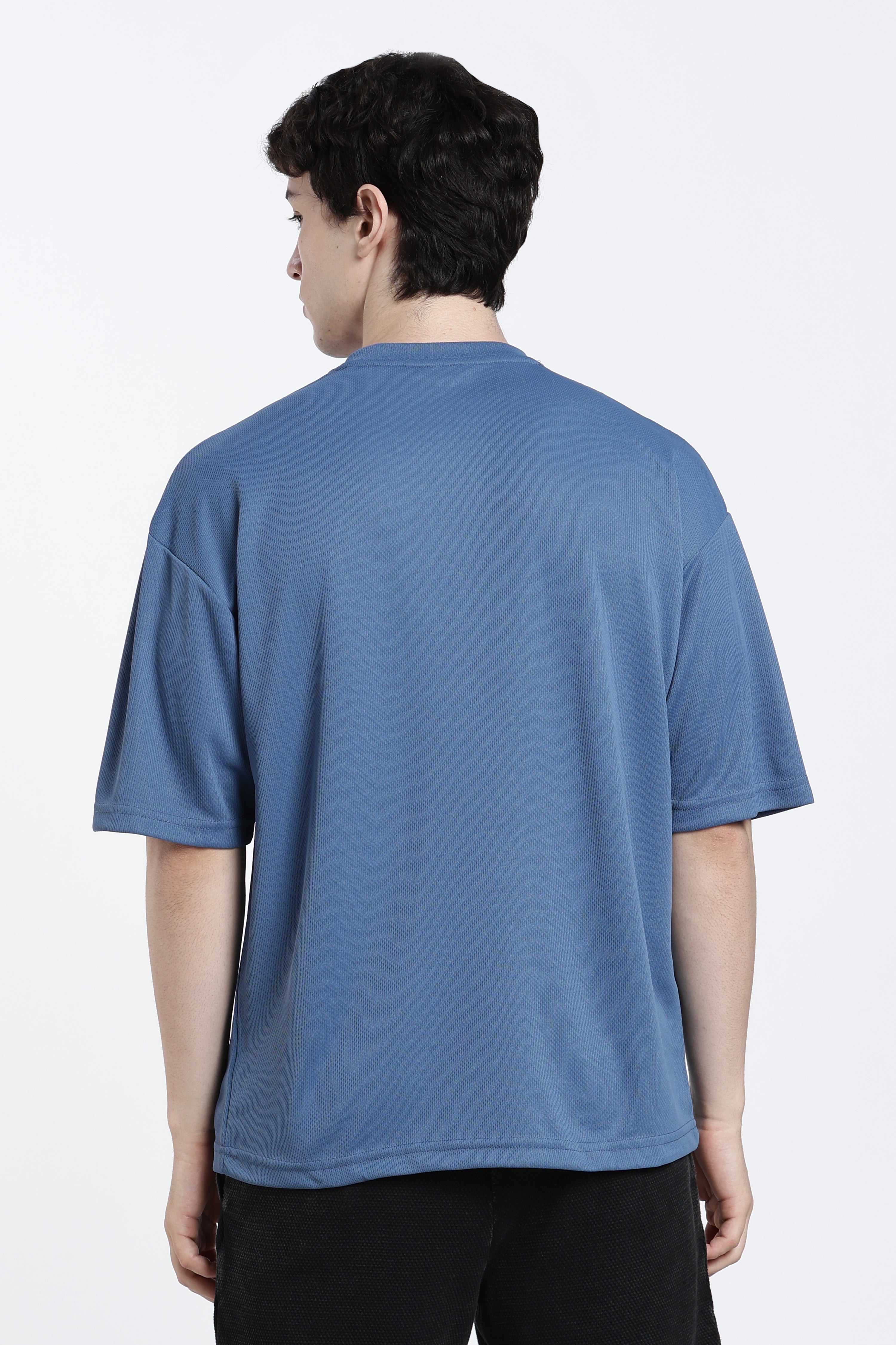 Blue Graphic Oversized Fit T-Shirt for Men - Image 5