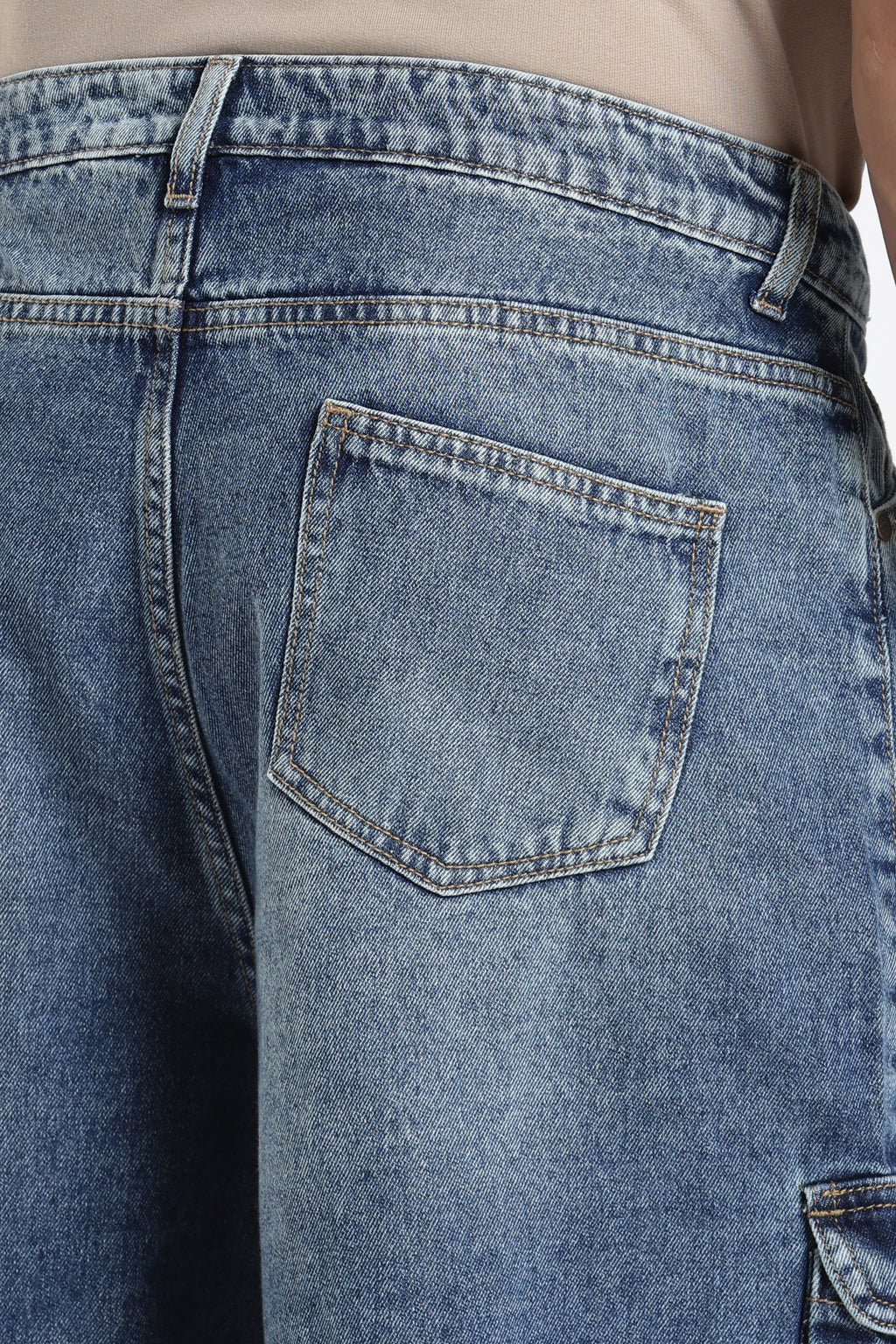 Blue Solid Regular Fit Shorts for Men - Image 3