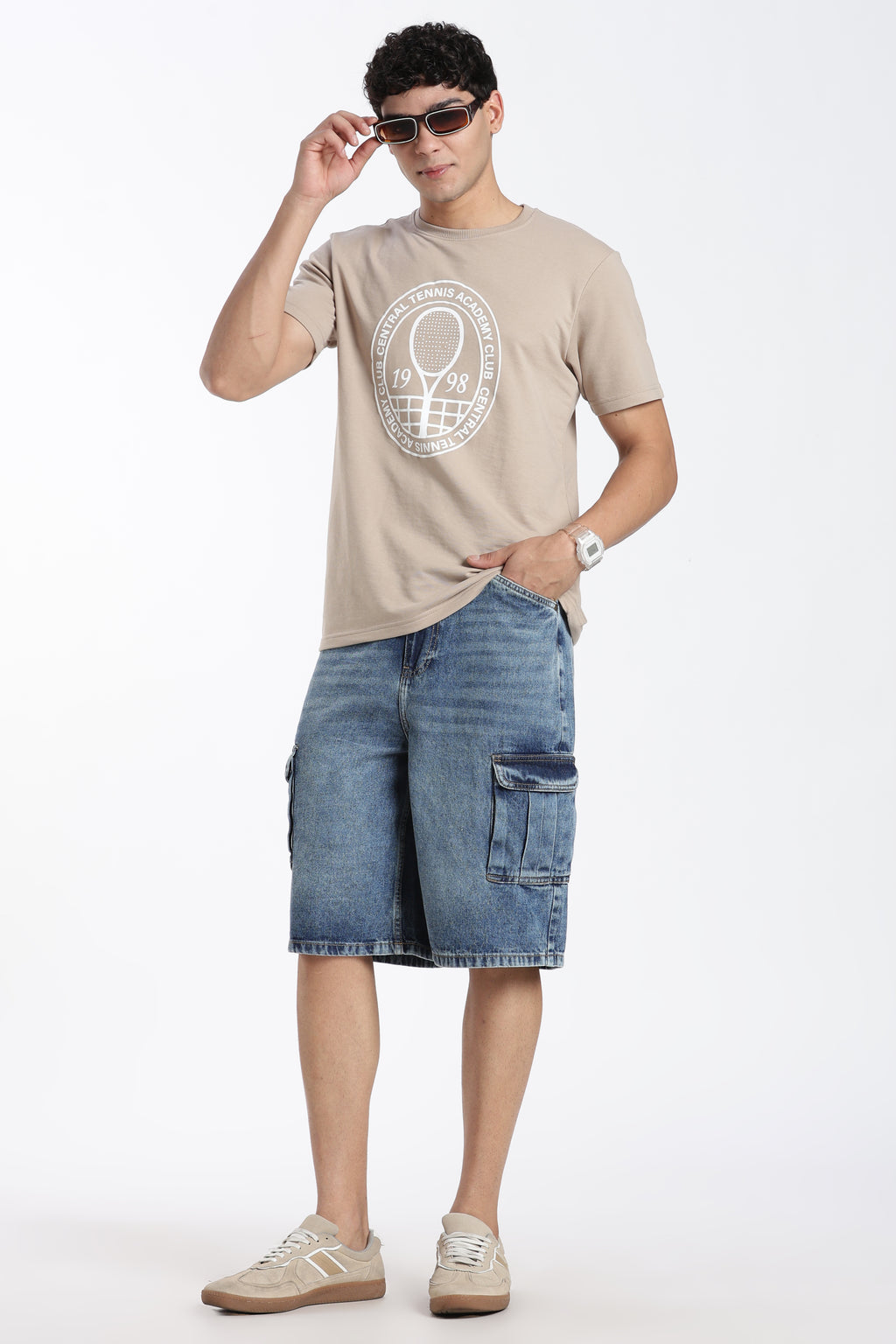 Blue Solid Regular Fit Shorts for Men - Image 6