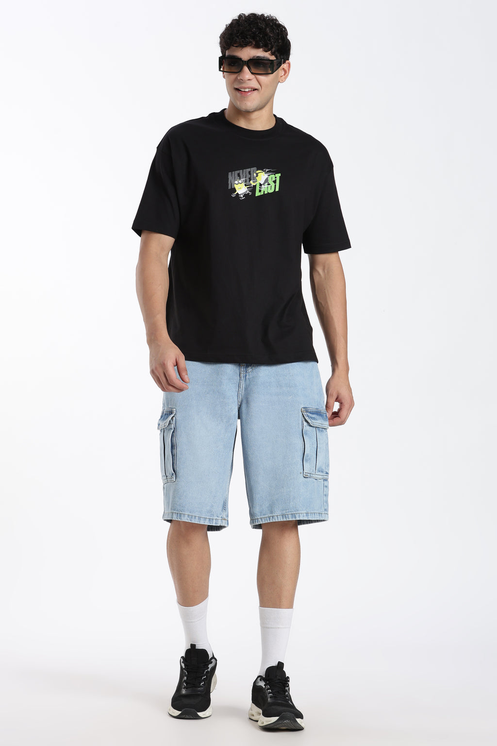 Light Blue Solid Regular Fit Shorts for Men - Image 6