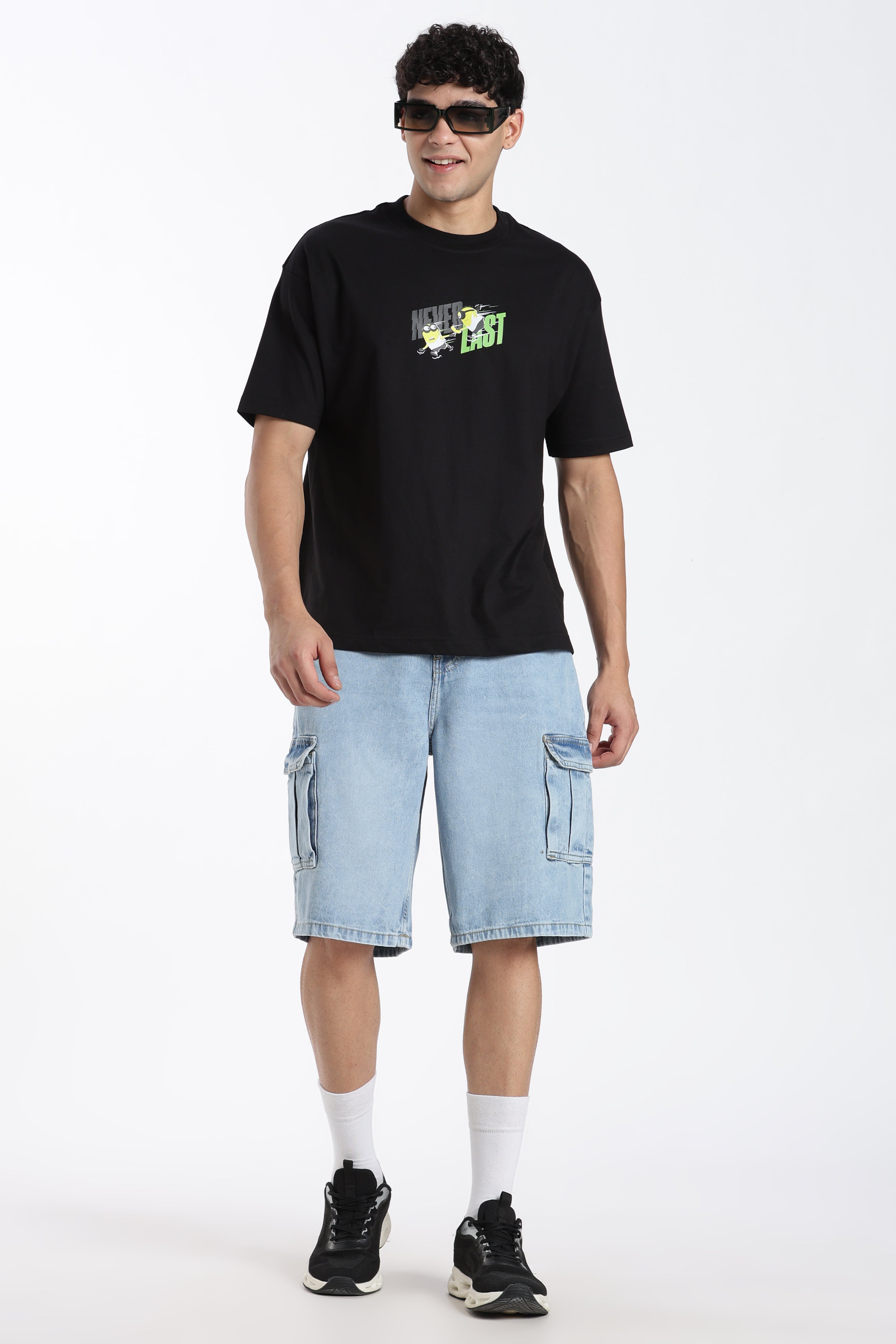 Light Blue Solid Regular Fit Shorts for Men - Image 6