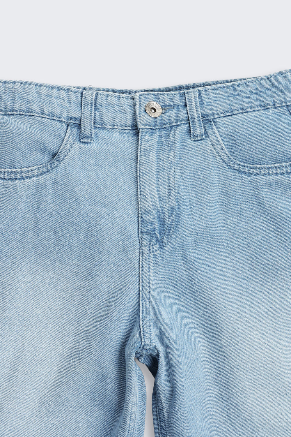 Light Blue Solid Regular Fit Denim Shorts for Tweens Boys - Image 6