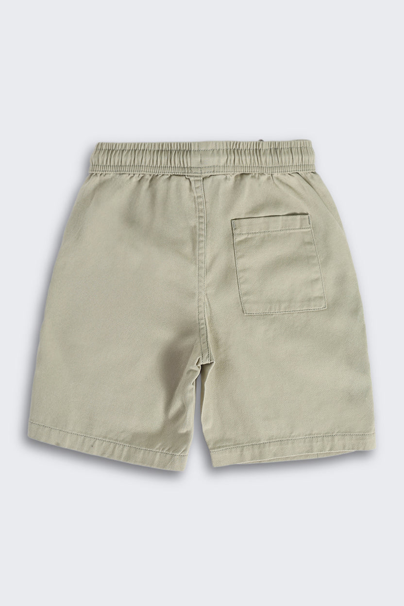 Green Regular Fit Cargo Shorts With 3 Pocket for Boys - Image 3