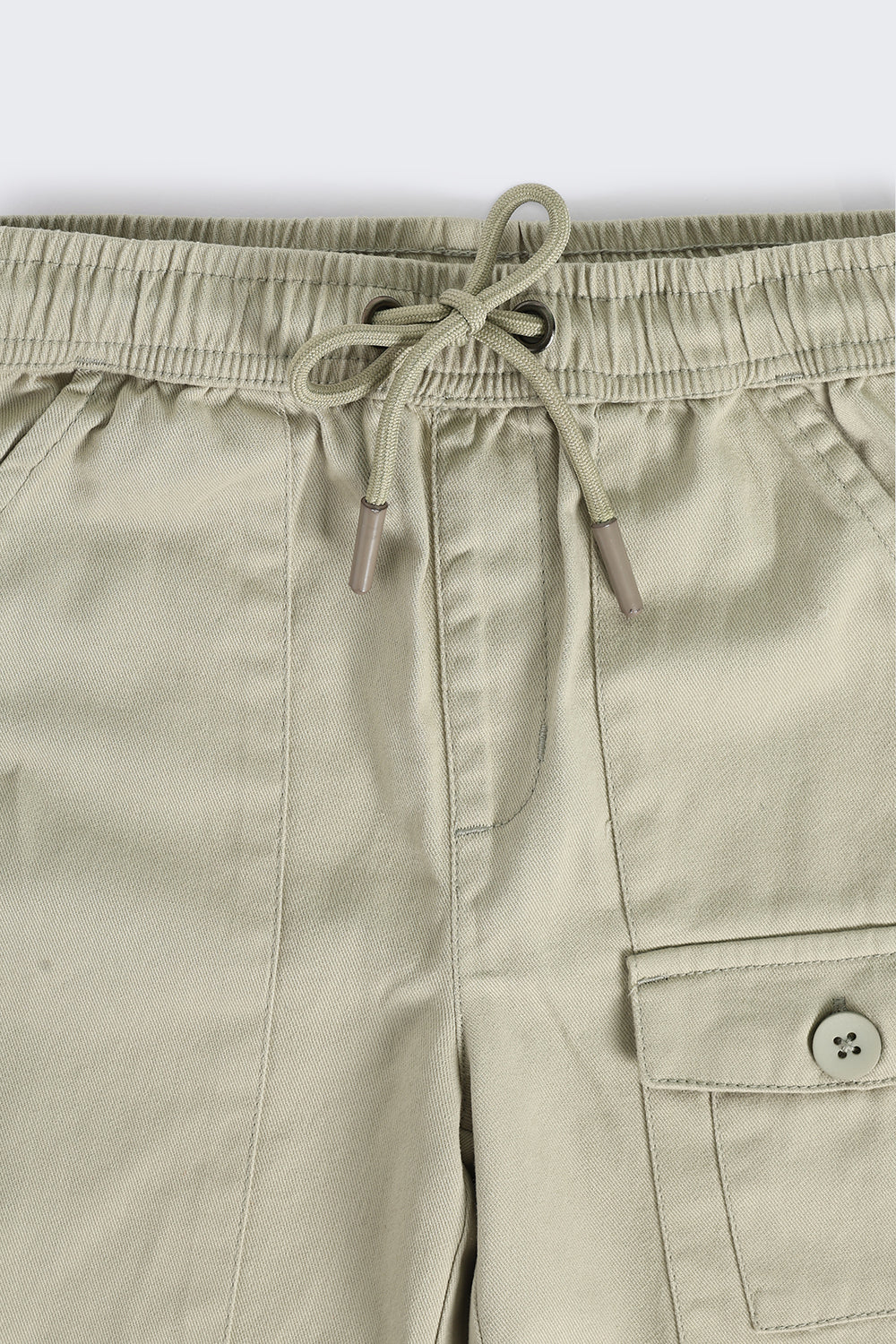 Green Regular Fit Cargo Shorts With 3 Pocket for Boys - Image 4