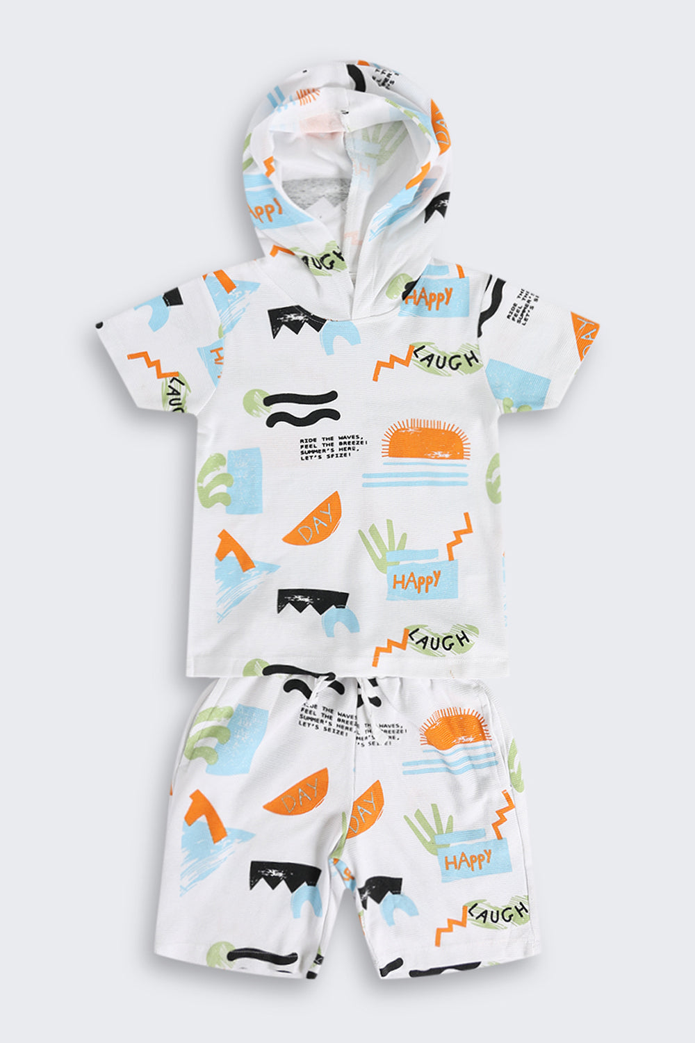 Multi Coloured Cotton Blend Regular Fit Co-ord Set for Boys - Image 2