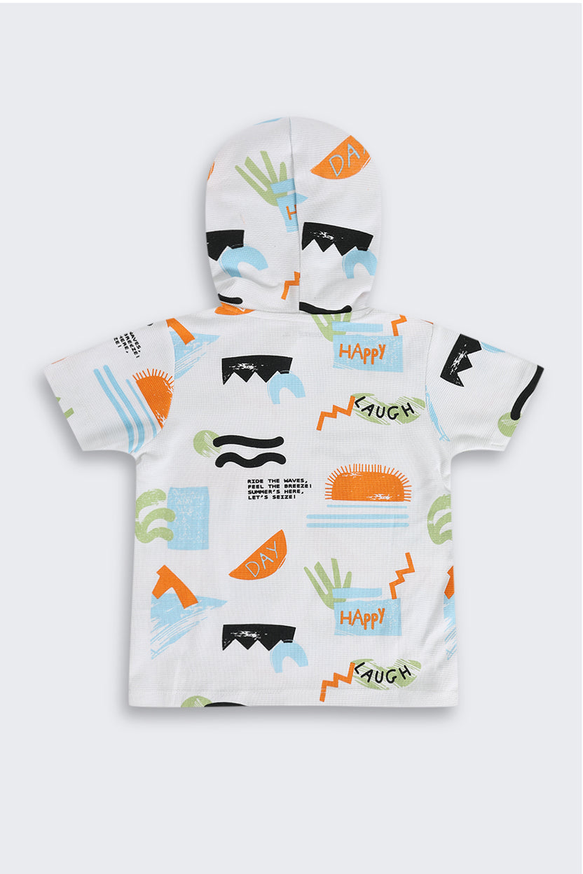 Multi Coloured Cotton Blend Regular Fit Co-ord Set for Boys - Image 4