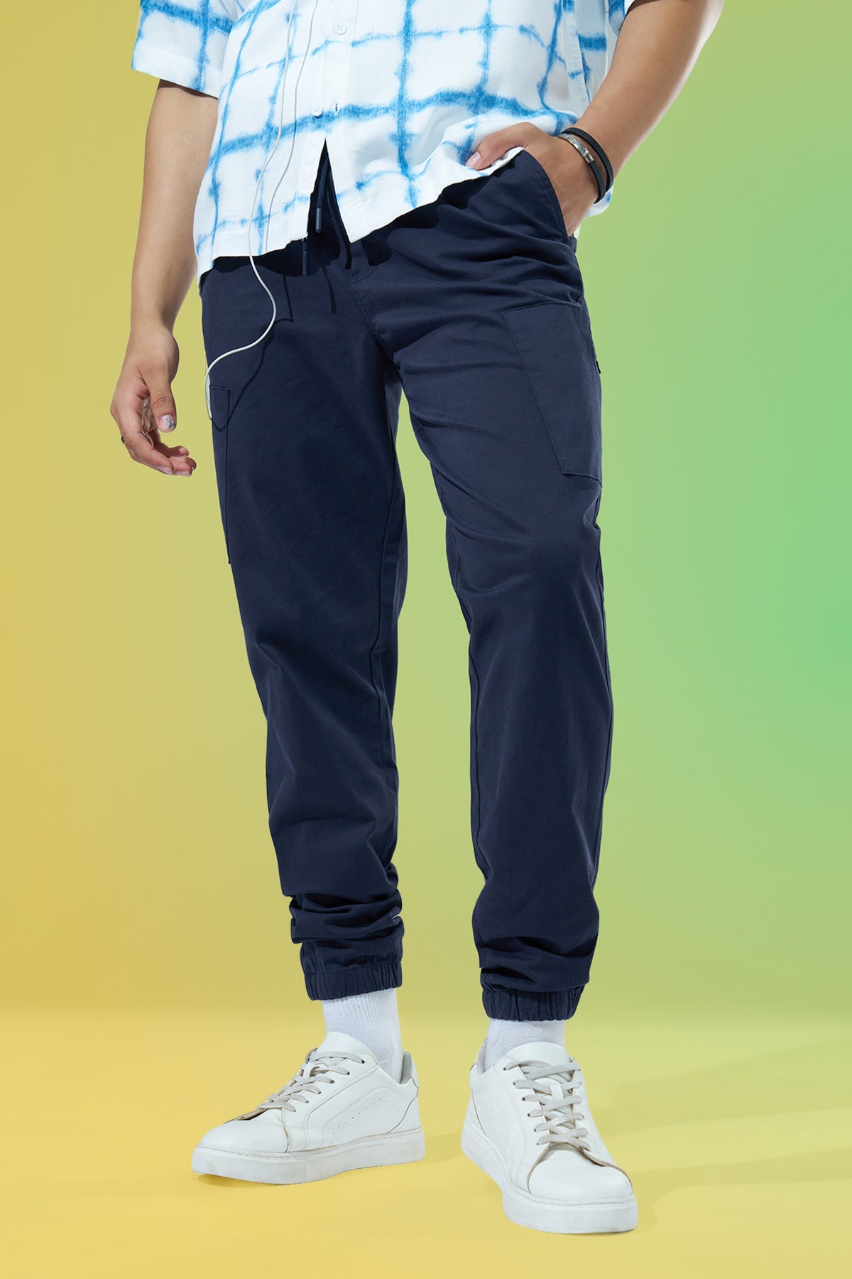 Navy Regular Fit Joggers for Men - Image 1