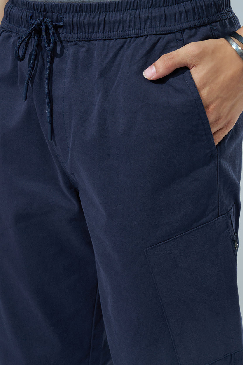Navy Regular Fit Joggers For Men - Image 3