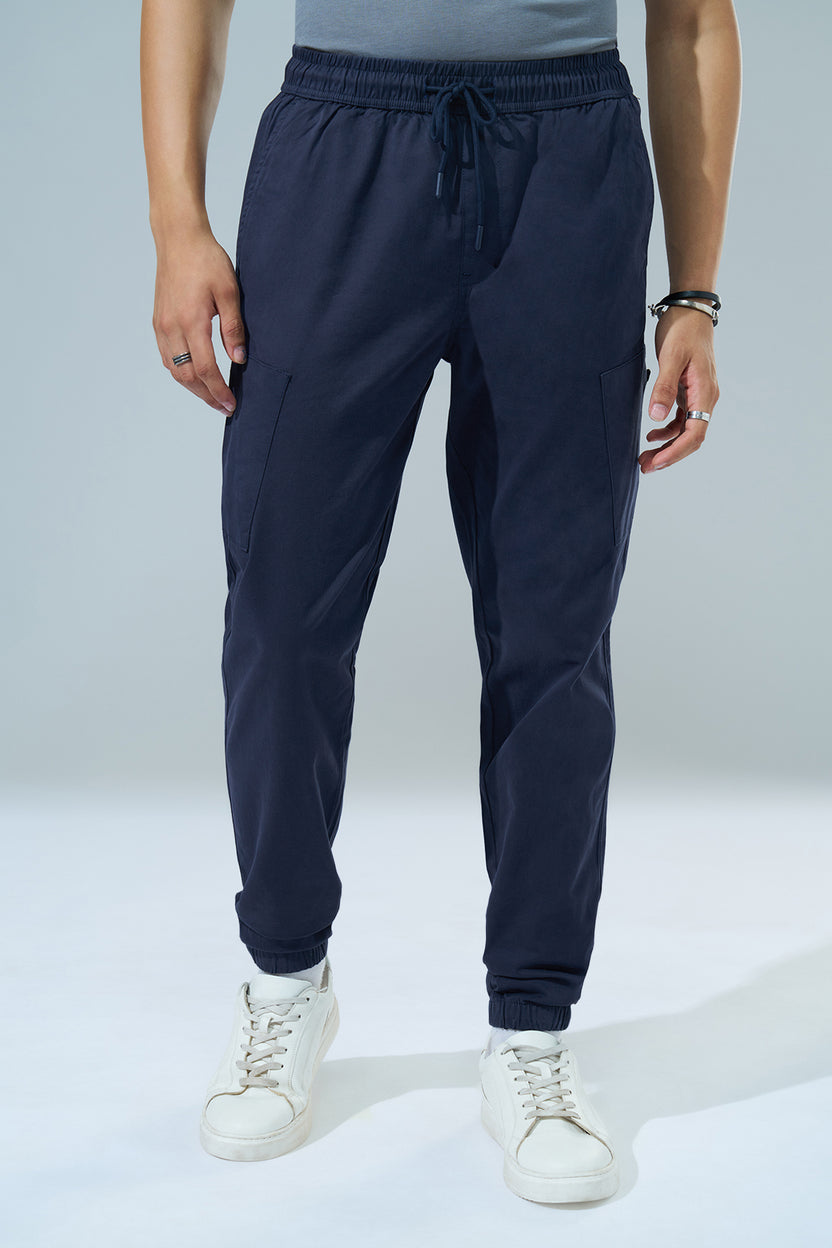 Navy Regular Fit Joggers For Men - Image 2