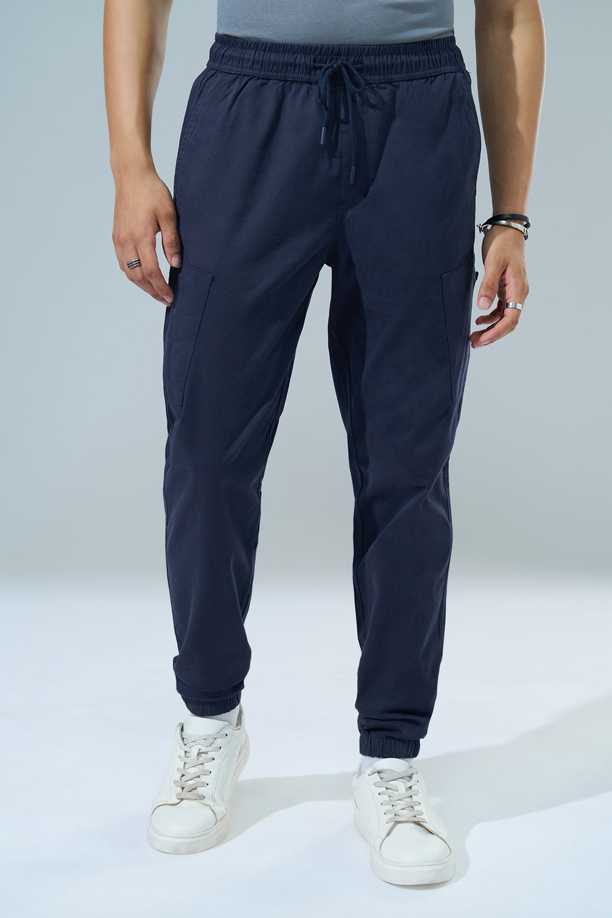 Navy Regular Fit Joggers for Men - Image 2