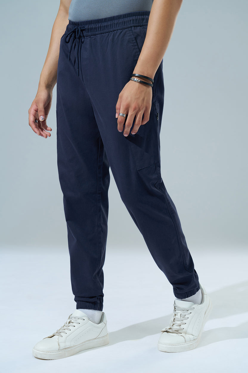 Navy Regular Fit Joggers For Men - Image 4