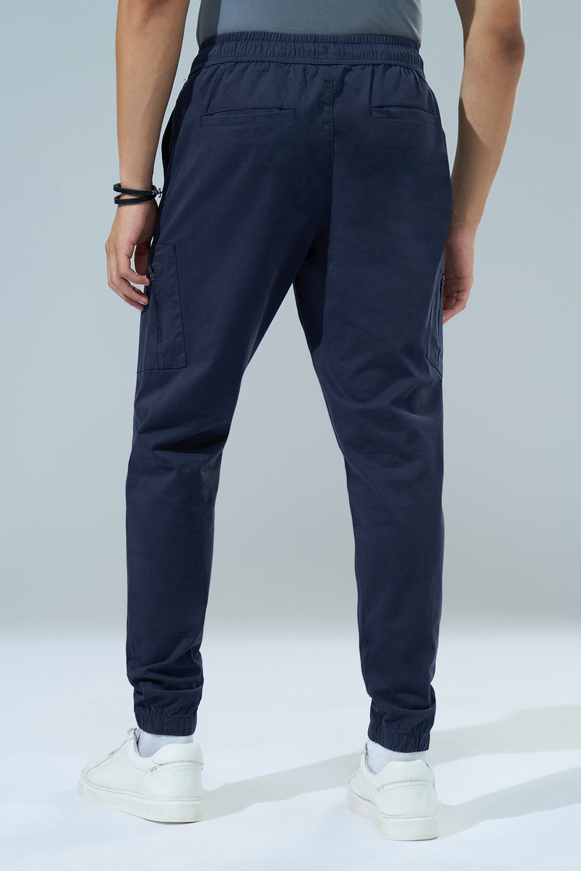 Navy Regular Fit Joggers For Men - Image 5