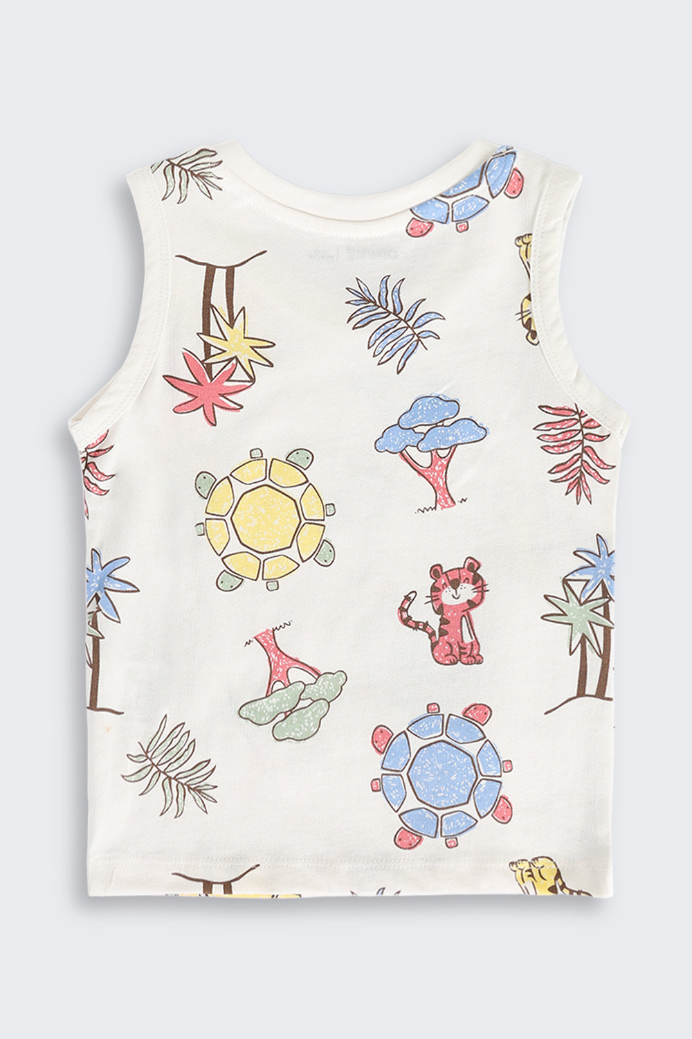 Multi Coloured Jungle Theme Cotton Pack of 2 T-Shirt for Infant Boys - Image 4