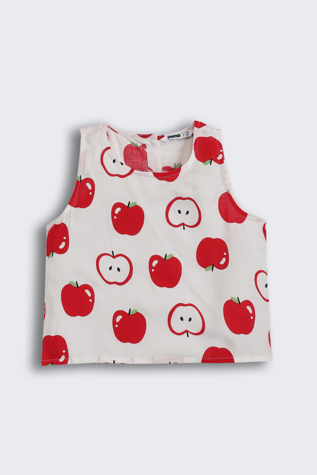 Red Apple All - Over Printed Regular Fit Co-ord Set for Girls - Image 3