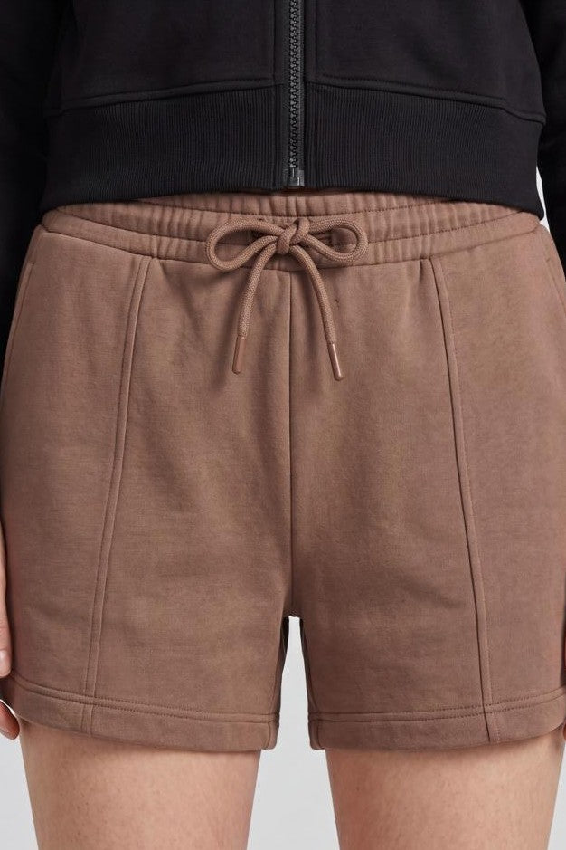 Taupe Solid Regular Fit Shorts for Women - Image 7