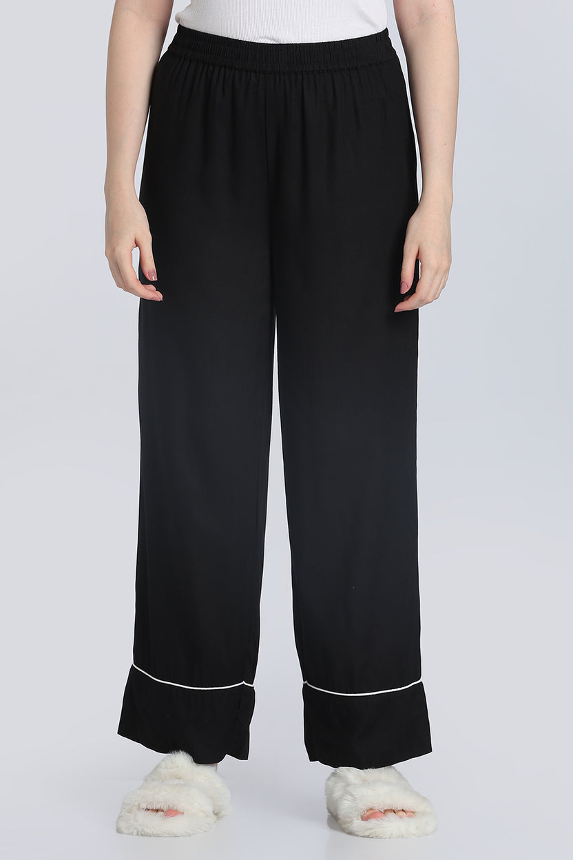Black Essential Wear Relaxed Fit Nightwear Set for Women - Image 4