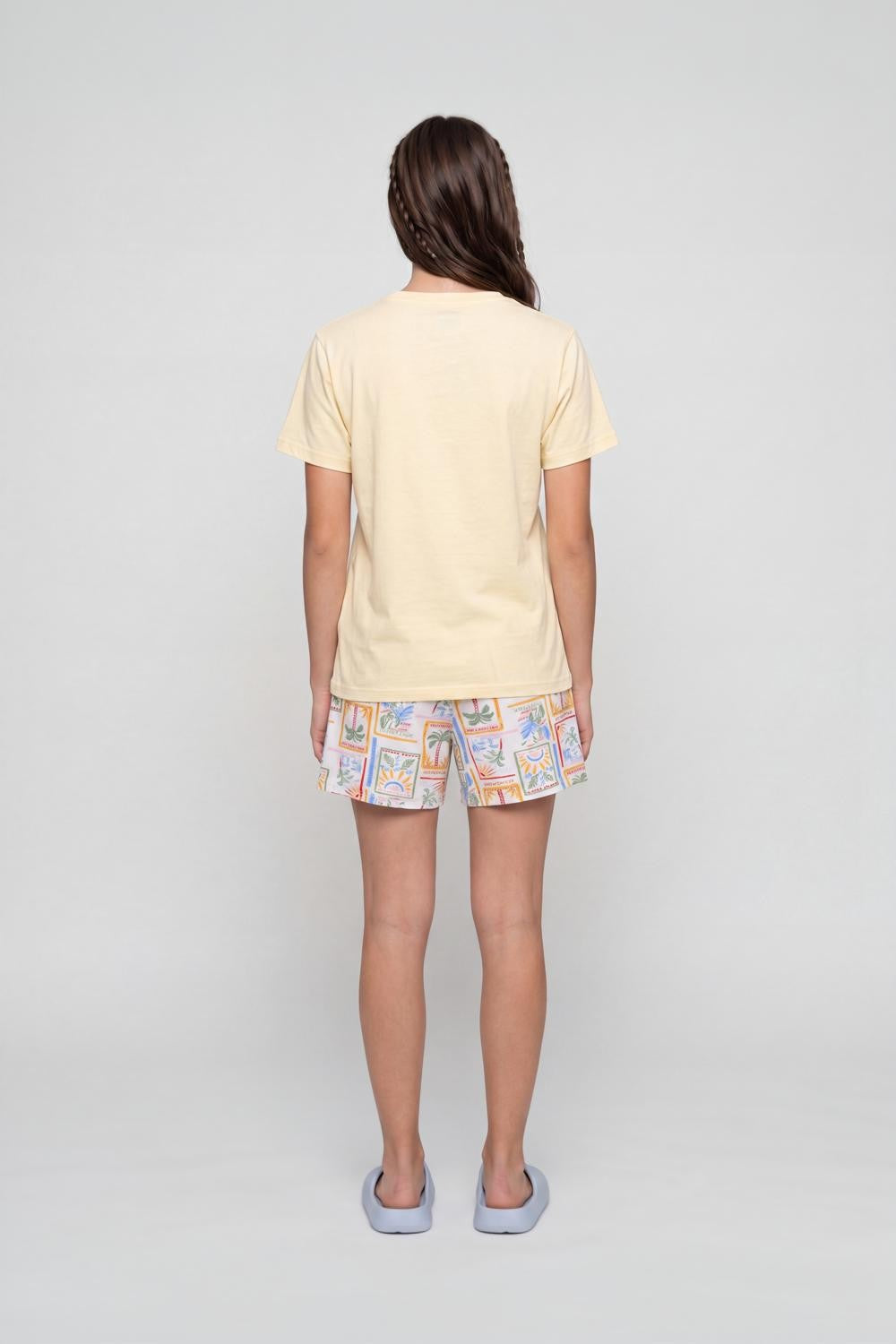 Yellow Graphic Regular Fit Night Suit for Women - Image 5